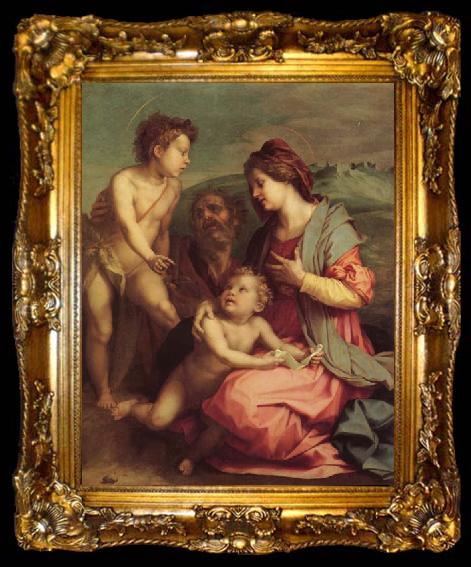 framed  Andrea del Sarto Holy Family with john the Baptist, ta009-2